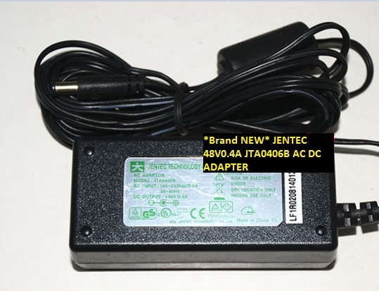 *Brand NEW*JTA0406B JENTEC 48V0.4A AC DC ADAPTER 5.5*3.0
